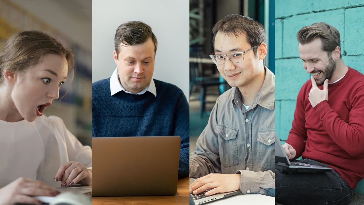 Four people play Unsolo on their laptops, each in a different place